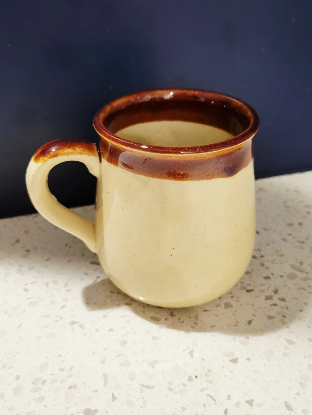 VTG MCM 1979 Enesco Country Road Chickens Coffee Mug | Cream and Brown